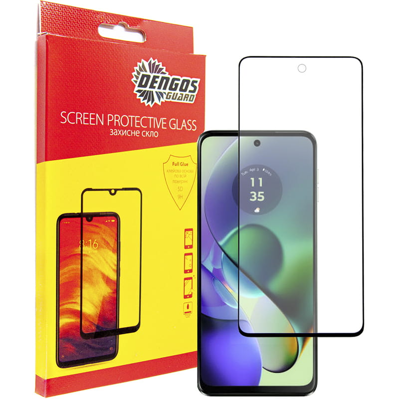 Защитное стекло Dengos для Motorola Moto G54 Black Full Glue (TGFG-326)