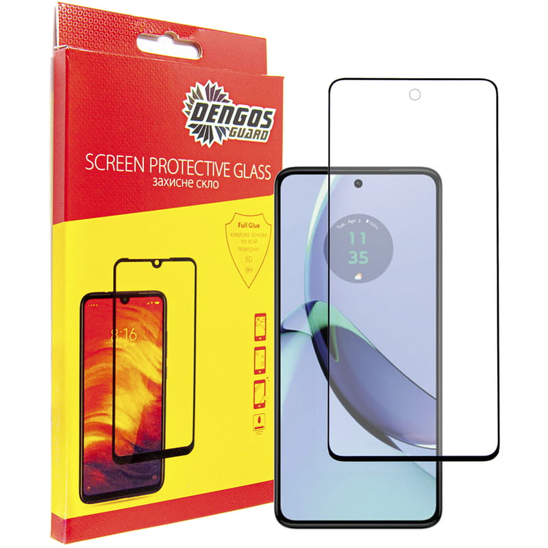 Защитное стекло Dengos для Motorola Moto G84 Black Full Glue (TGFG-327)