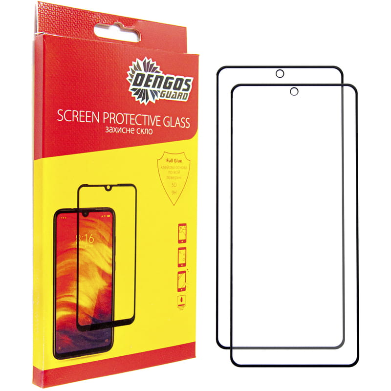 Защитное стекло Dengos для Xiaomi Redmi Note 13 4G Black Full Glue (DG-TG2P-15) 2шт