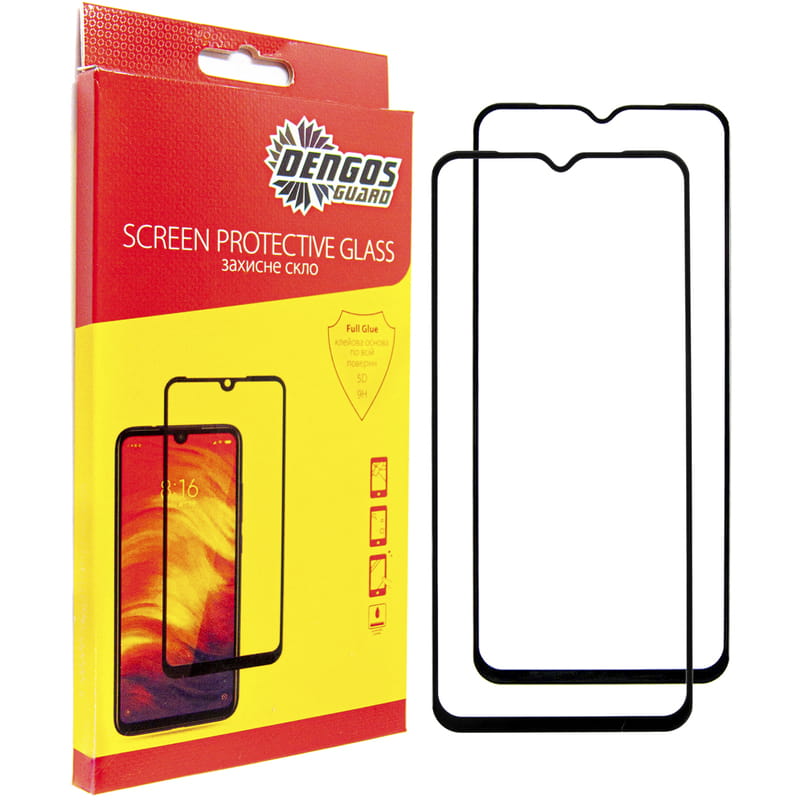 Защитное стекло Dengos для Samsung Galaxy A15 4G SM-A155 Black Full Glue (DG-TG2P-11) 2шт
