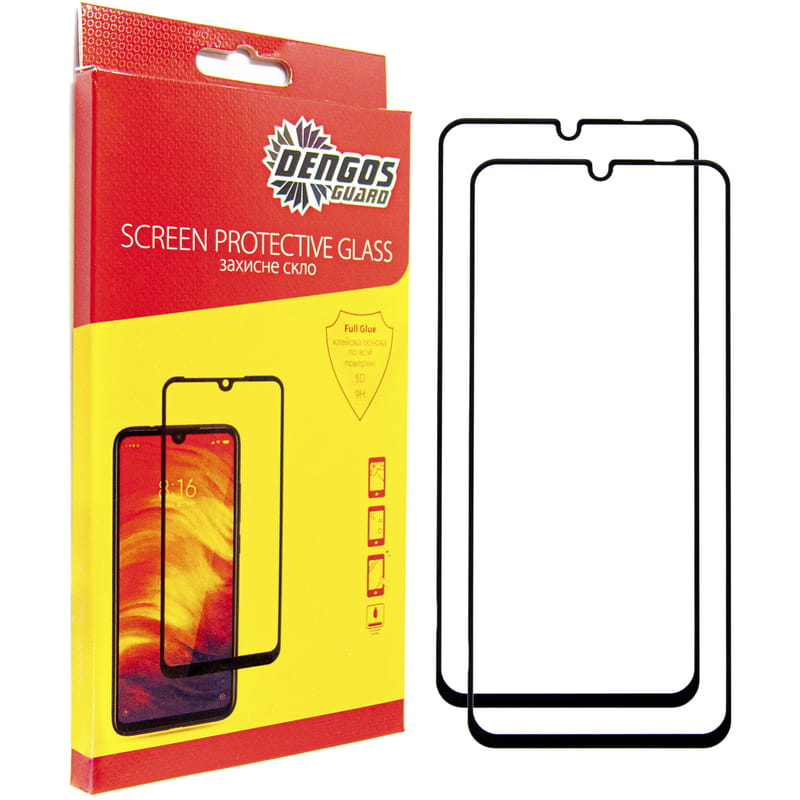 Защитное стекло Dengos для Samsung Galaxy A05s SM-A057 Black Full Glue (DG-TG2P-01) 2шт