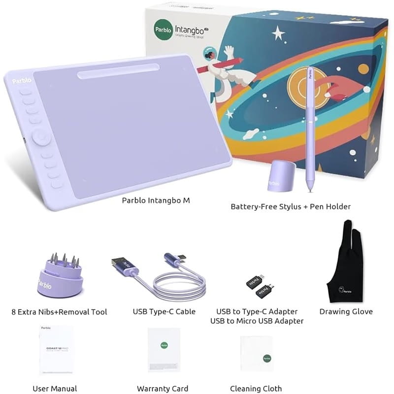 Графический планшет Parblo Intangbo M Purple