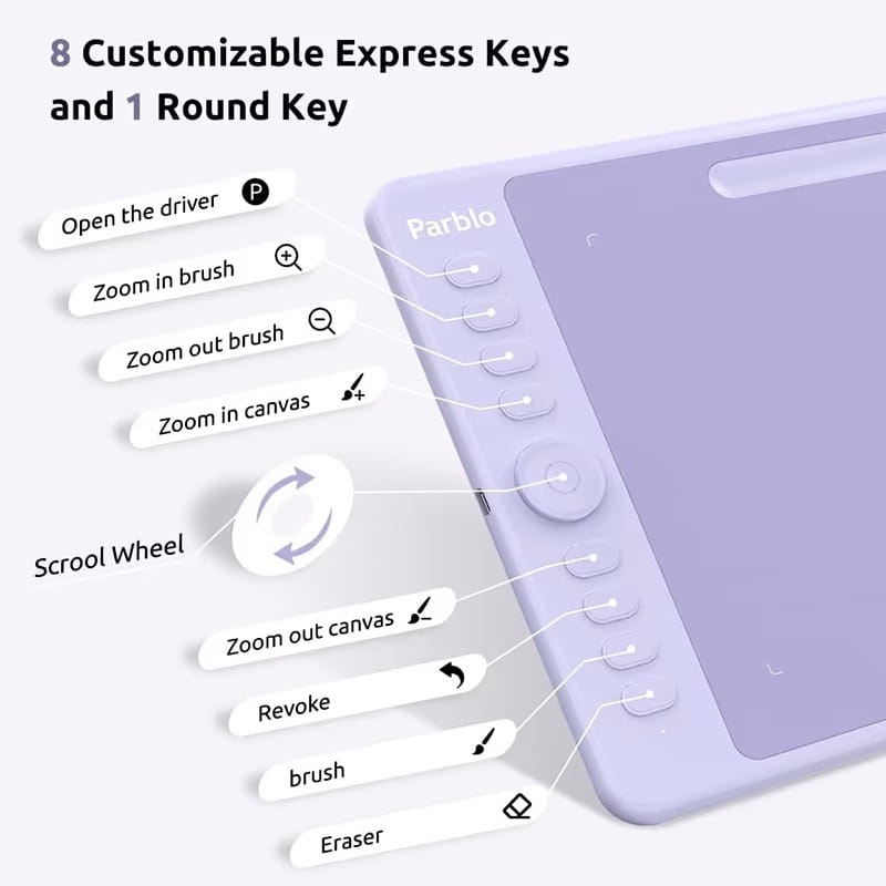 Графический планшет Parblo Intangbo M Purple