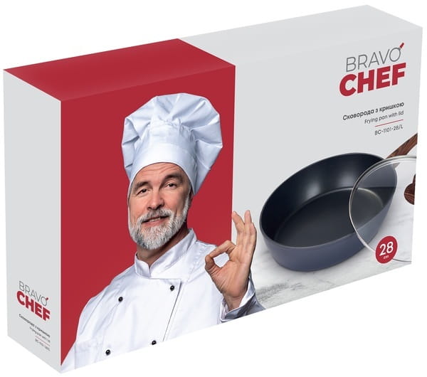 Сковорода с крышкой Bravo Chef 28 см (BC-1101-28/L)