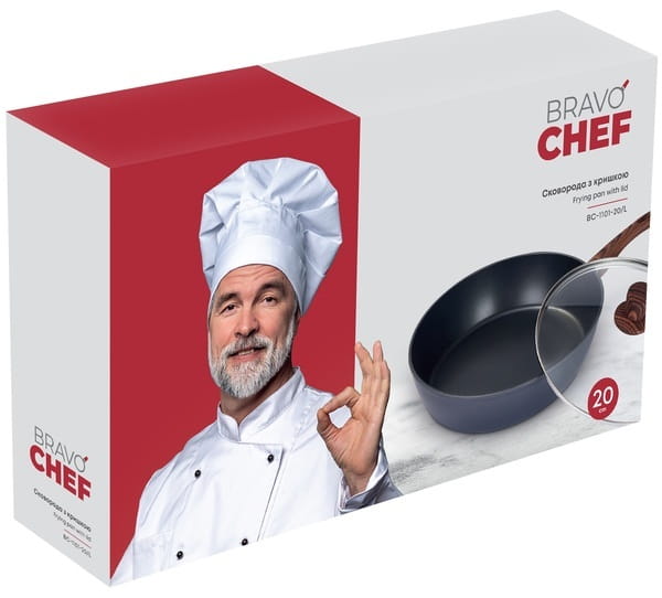 Сковорода з кришкою Bravo Chef 20 см (BC-1101-20/L)