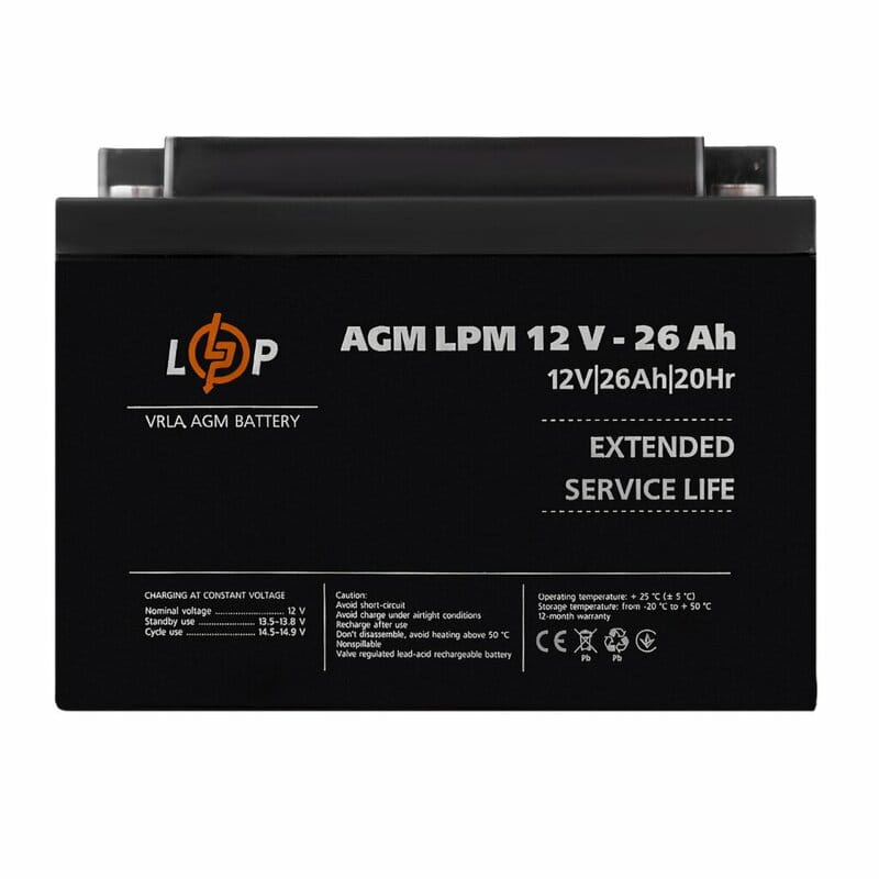 Аккумуляторная батарея LogicPower LPM 12V 26AH AGM