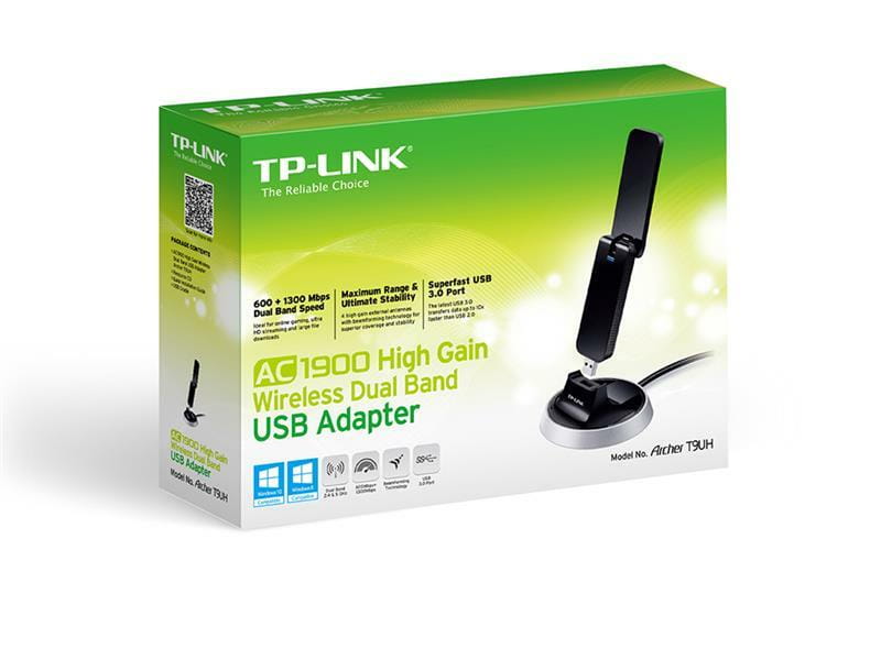 Бездротовий адаптер TP-Link Archer T9UH (AC1900, USB 3.0, 1 антенна)