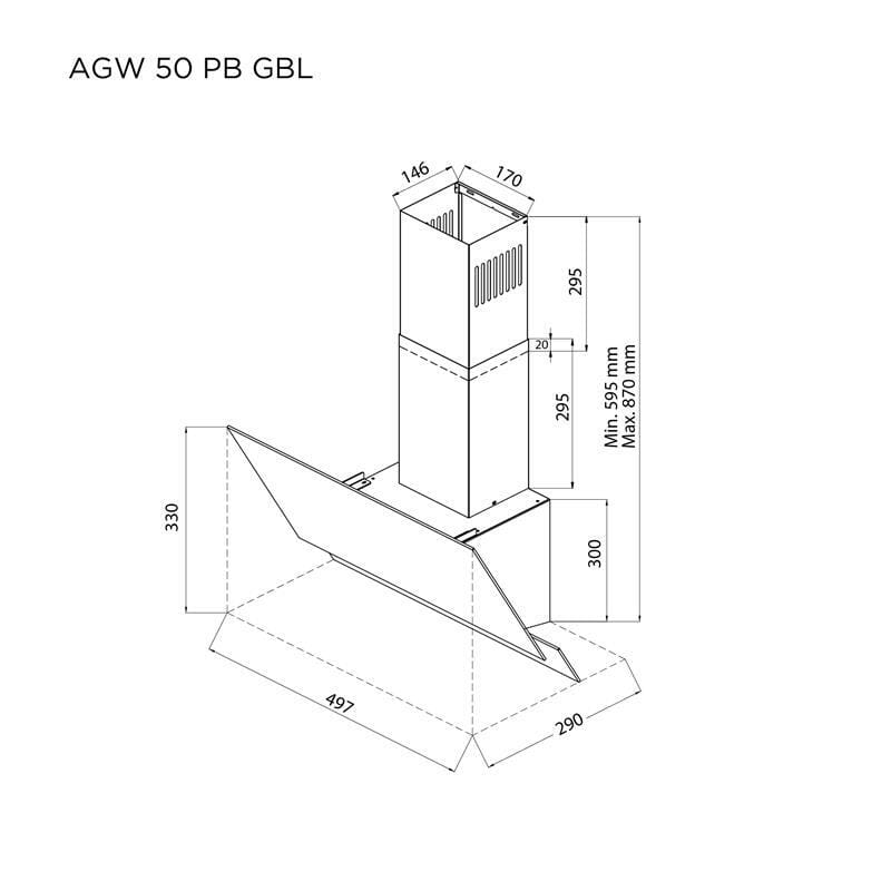 Вытяжка Pyramida AGW 50 PB GBL