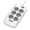Фото - Фільтр живлення ColorWay CW-CHE64PDW 6 розеток, 4USB (Type-C PD20W + 3USB QC3.0) (38W), 2м, White | click.ua