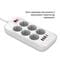 Фото - Фільтр живлення ColorWay CW-CHE64PDW 6 розеток, 4USB (Type-C PD20W + 3USB QC3.0) (38W), 2м, White | click.ua
