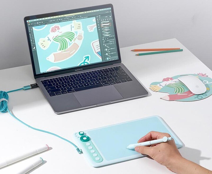 Графический планшет Parblo Intangbo X7 Green