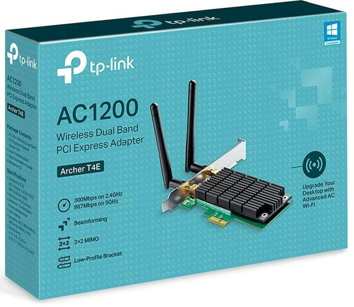 Беспроводной адаптер TP-Link Archer T4E (AC1200, PCI-E, 2 съемные антенны)