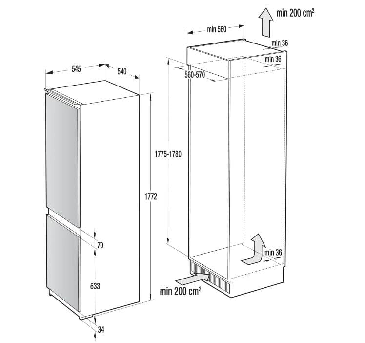 Встраиваемый холодильник Gorenje NRKI418EE1