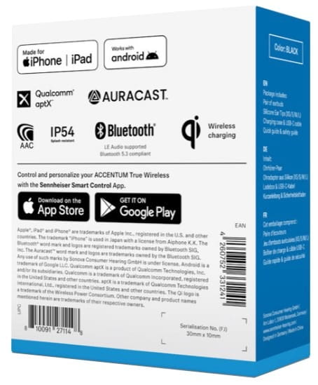 Bluetooth-гарнитура Sennheiser Accentum True Wireless Black (700262)