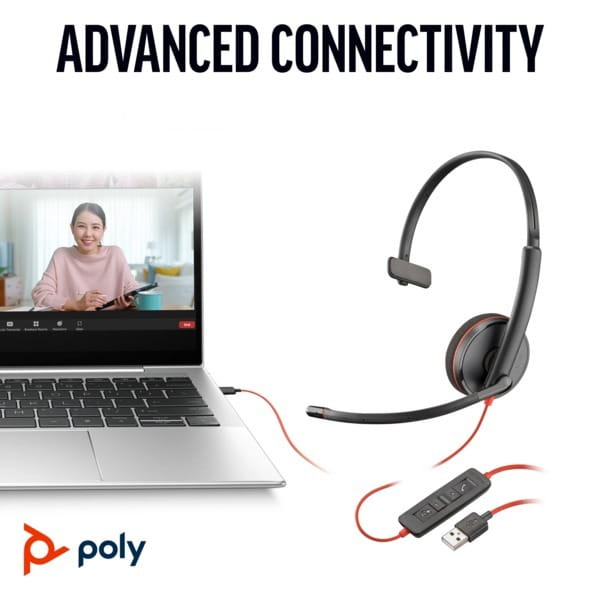 Гарнітура Poly BlackWire C3210 USB-C HS Mono  Black (8X214AA)