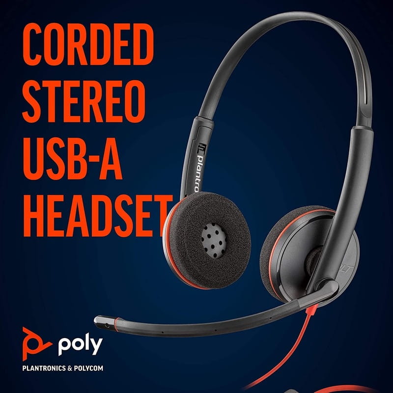 Гарнитура Poly BlackWire C3225 USB-A HS Stereo Black (80S11AA)