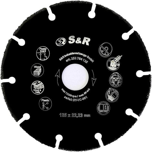 Диск відрізний карбід-вольфрамовий S&R Multi-Material 125 x 22.23 мм (252784125)