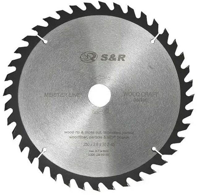 Диск пильний по дереву S&R WoodCraft 250x30x2.6 Z40 (238040250)