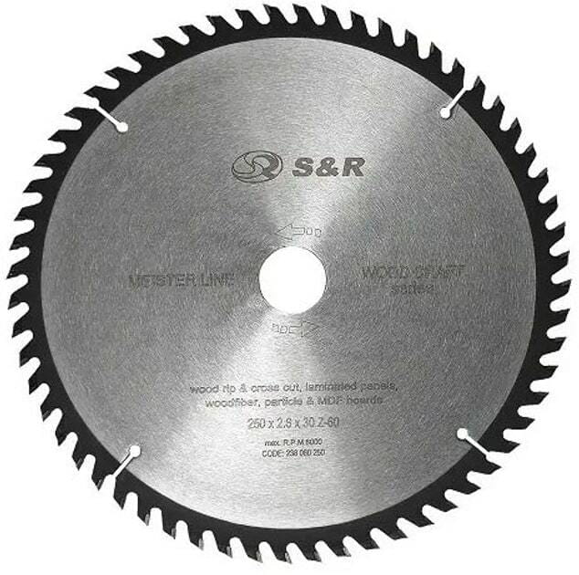Диск пильний по дереву S&R WoodCraft 250x30x2.6 Z60 (238060250)