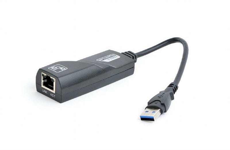 Мережевий адаптер Gembird (NIC-U3-02) USB - Gigabit Ethernet, чорний