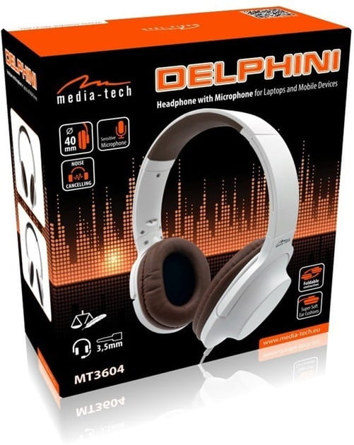 Гарнитура Media-Tech Delphini White/Brown (MT3604)