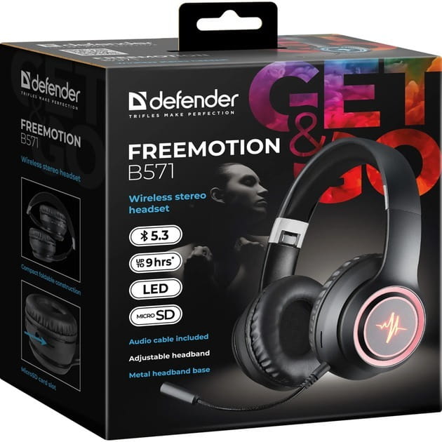 Bluetooth-гарнітура Defender FreeMotion B571 Black (63572)
