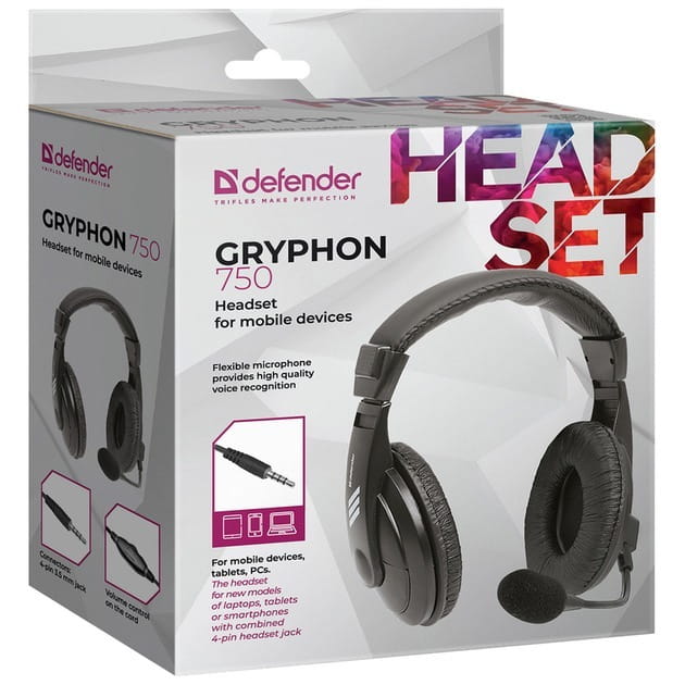 Гарнитура Defender Gryphon 750 Black (63755)