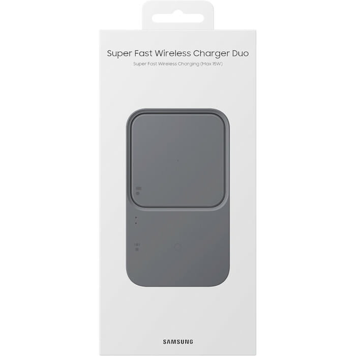 Беспроводное зарядное устройство с блоком питания Samsung EP-P5400 Wireless Charger Duo 15W Dark Gray (EP-P5400TBEGEU)