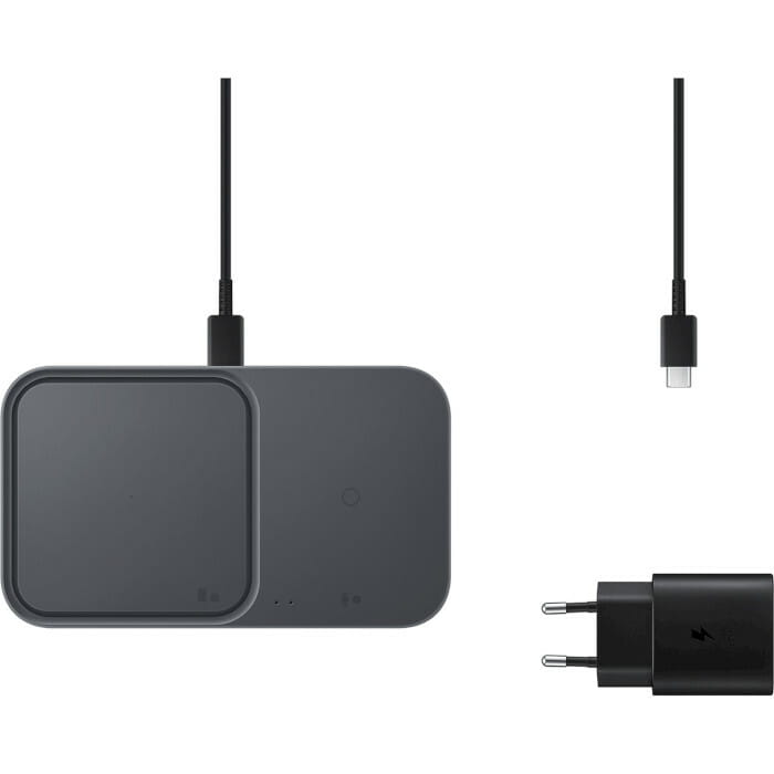 Бездротовий зарядний пристрій з блоком живлення Samsung EP-P5400 Wireless Charger Duo 15W Dark Gray (EP-P5400TBEGEU)