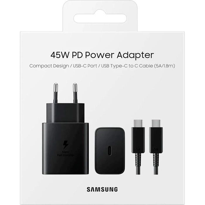 Сетевое зарядное устройство Samsung EP-T4511XBEGEU Black, 45W + кабель USB Type-C