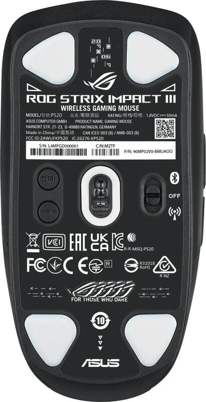 Мышь Asus ROG Strix Impact III RGB WL/BT Black (90MP03D0-BMUA00)