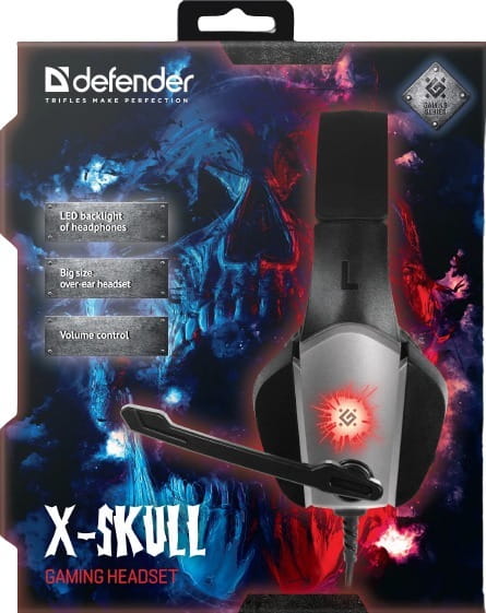 Гарнитура Defender X-Skull Black/Gray (64585)