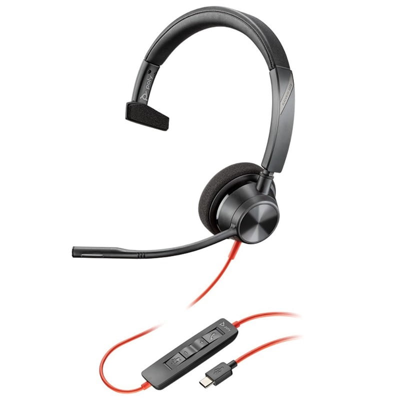 Гарнитура Poly On-ear Poly Blackwire 3310-M Microsoft Teams Black (8X216AA)