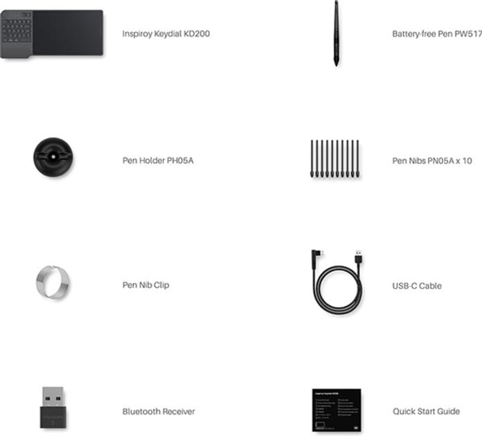 Графический планшет Huion Keydial KD200 + перчатка