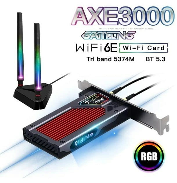 Беспроводной адаптер Fenvi FV-AXE3000RGB Gaming (Intel AX210)