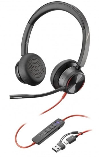 Гарнітура Poly On-ear Poly Blackwire 8225-M Black (8X225AA)
