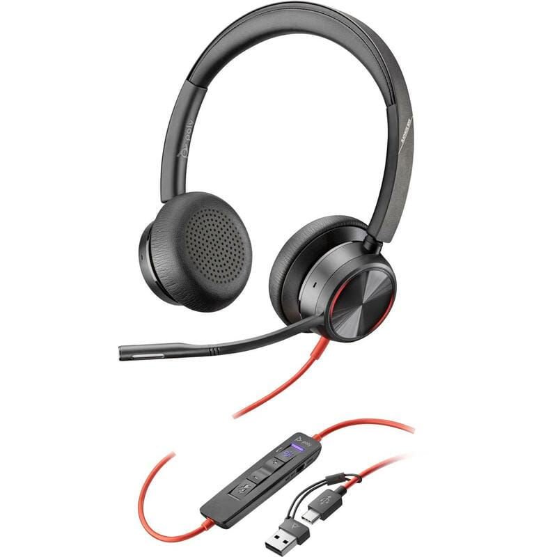 Гарнітура Poly On-ear Poly Blackwire 8225-M Black (8X225AA)