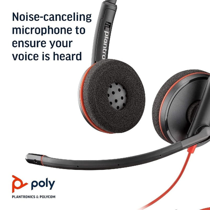 Гарнитура Poly стерео On-ear Blackwire 3220 Black (8X228AA)