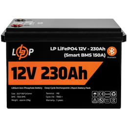 Купити Акумуляторна батарея LogicPower 12V 230 AH (2944Wh) Smart BT для ДБЖ (BMS 150A/75А) LiFePO4 Акумуляторна батарея LogicPower 12V 230 AH (2944Wh) Smart BT для ДБЖ (BMS 150A/75А) LiFePO4