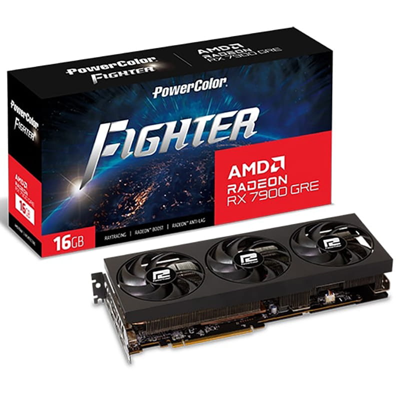 Видеокарта AMD Radeon RX 7900 GRE 16GB GDDR6 Fighter PowerColor (RX 7900GRE-16G-F/OC)