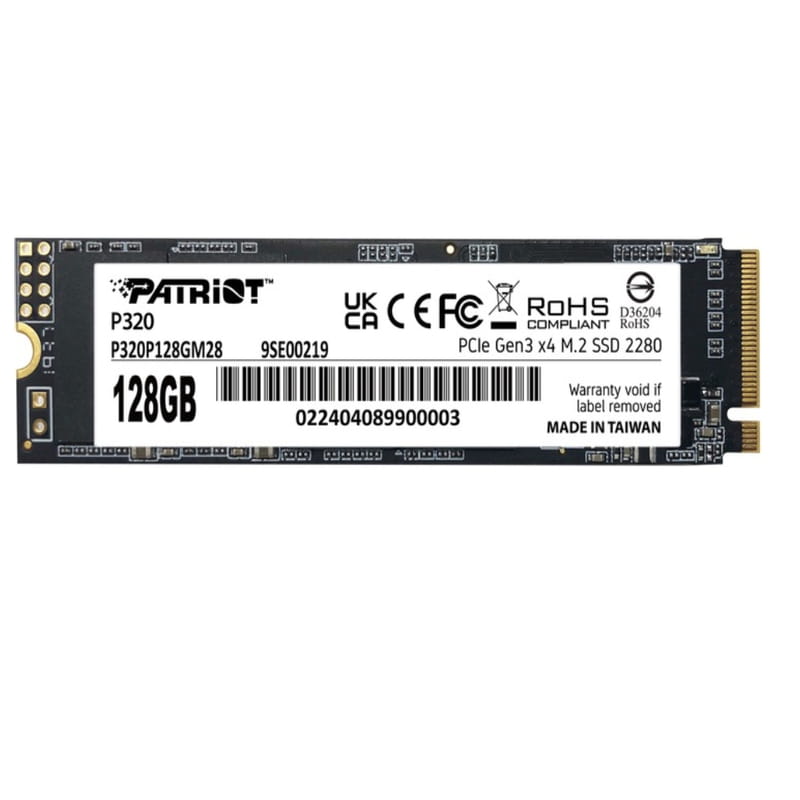 Накопитель SSD  128GB Patriot P320 M.2 2280 PCIe 3.0 x4 NVMe TLC (P320P128GM28)