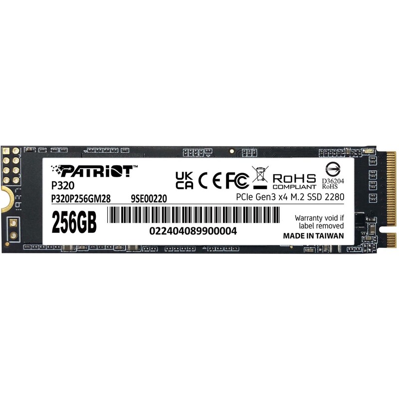 Накопичувач SSD  256GB Patriot P320 M.2 2280 PCIe 3.0 x4 NVMe TLC (P320P256GM28)