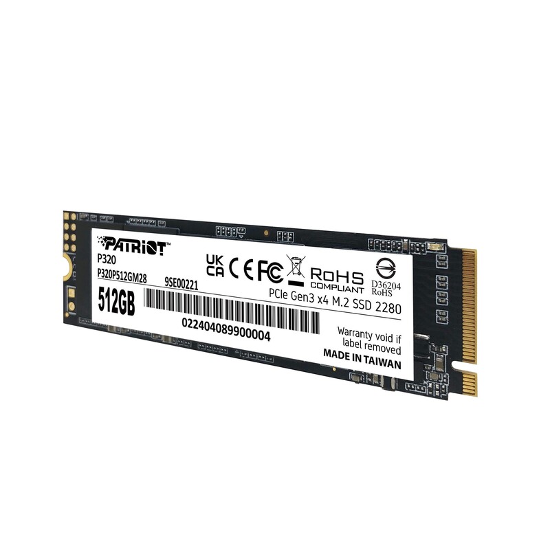 Накопичувач SSD  512GB Patriot P320 M.2 2280 PCIe 3.0 x4 NVMe 3D NAND (P320P512GM28)
