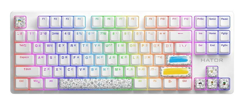 Клавиатура Hator Rockfall 2 Mecha TKL Authentic Edition White (HTK-531)