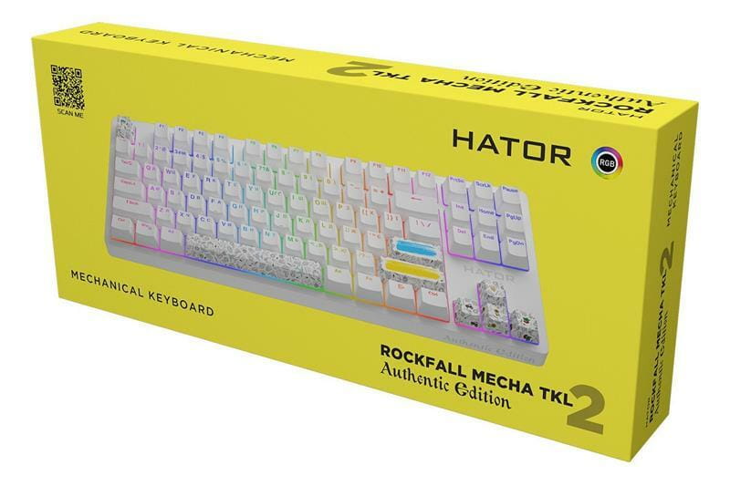 Клавиатура Hator Rockfall 2 Mecha TKL Authentic Edition White (HTK-531)