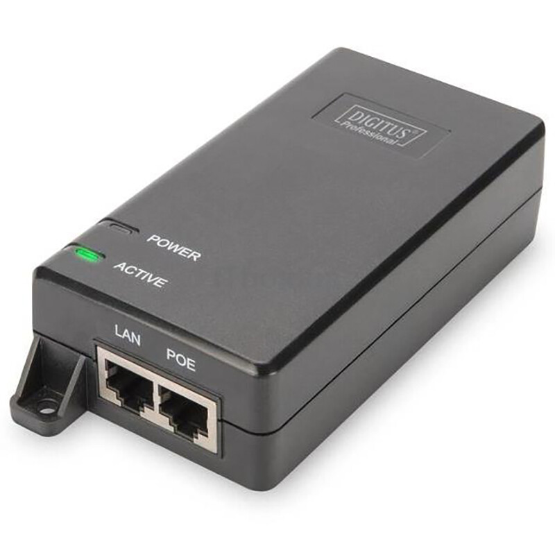 PoE-Инжектор DIGITUS PoE+ 802.3at, 10/100/1000 Mbps, Output max. 48V, 30W (DN-95103-2)