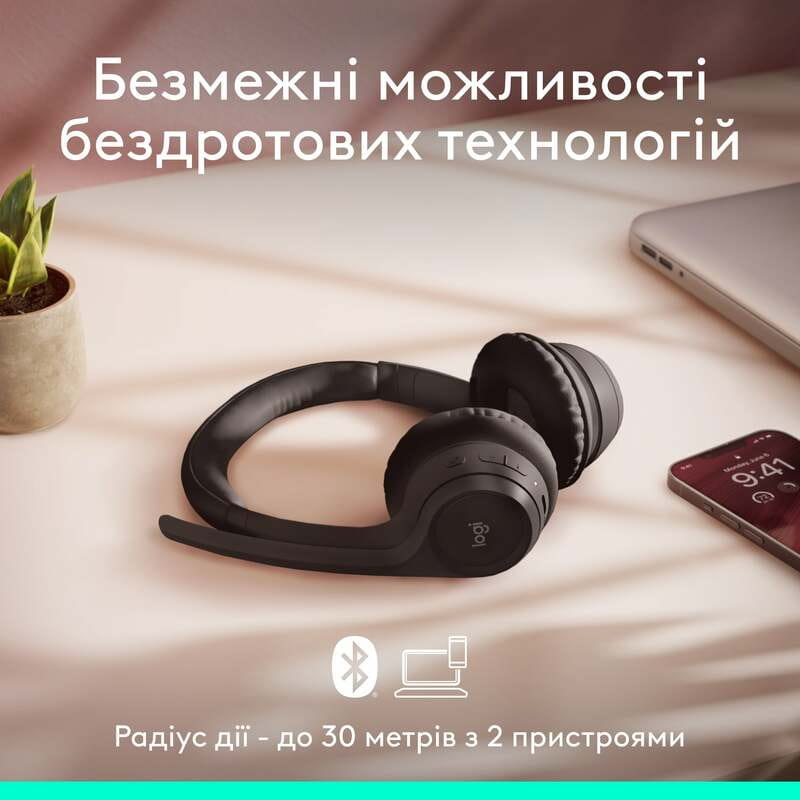 Bluetooth-гарнитура Logitech Zone 300 Wireless Black (981-001407)