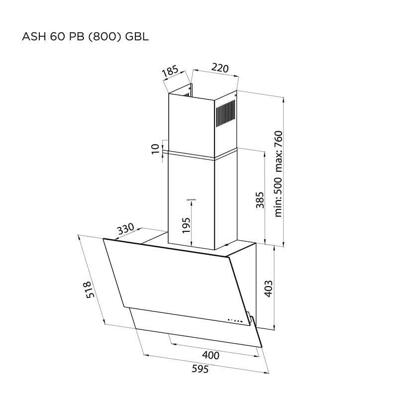 Витяжка Pyramida ASH 60 PB (800) GIV