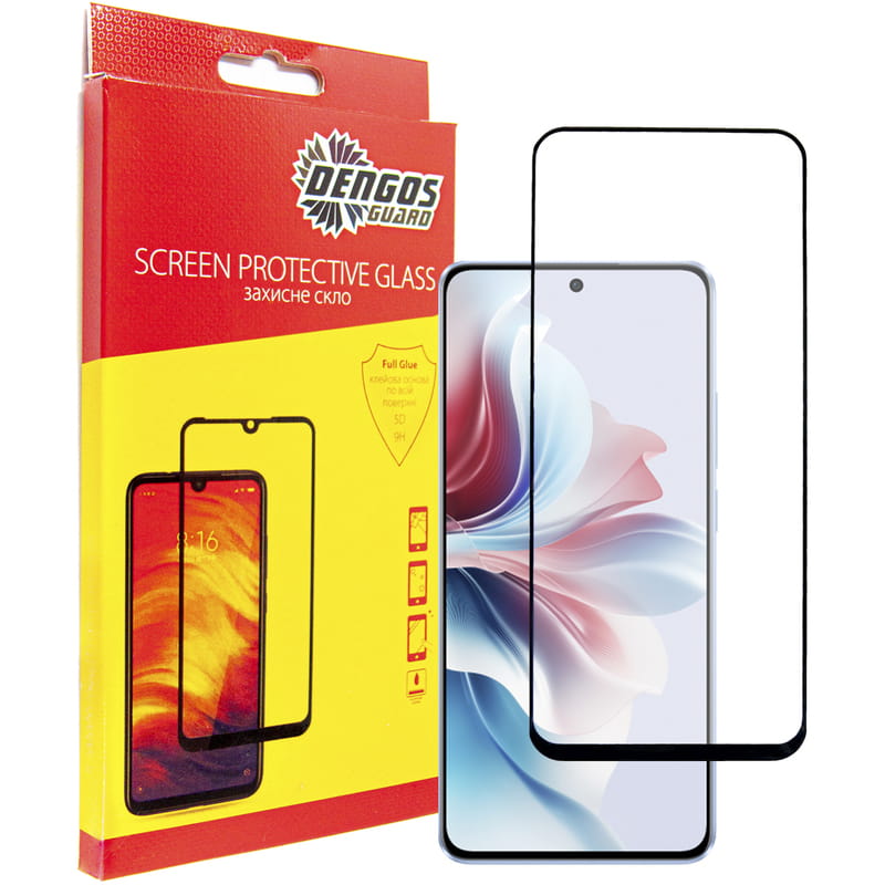 Защитное стекло Dengos для Oppo Reno 11F Black Full Glue (TGFG-359)
