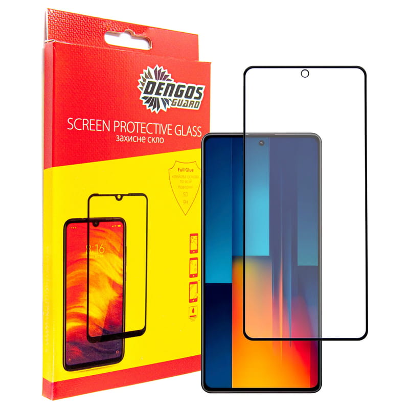 Захисне скло Dengos для Xiaomi Poco M6 Pro 4G Black Full Glue (TGFG-360)